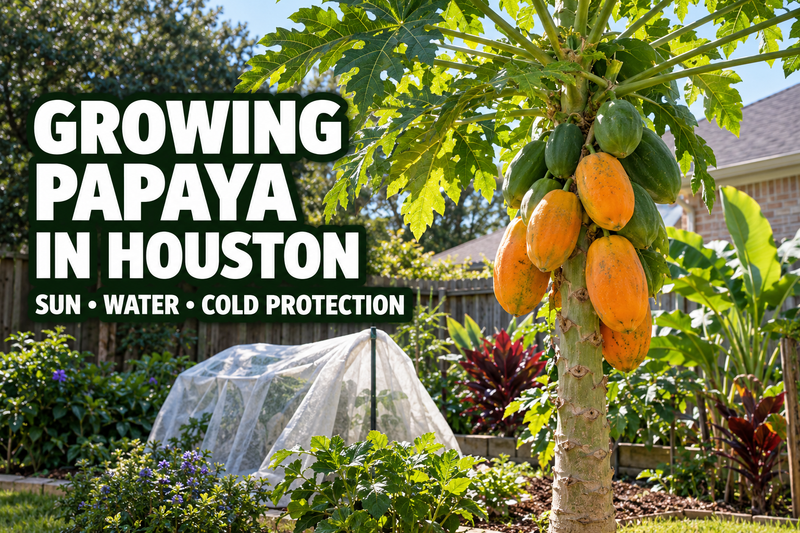 Growing Papaya in Houston Sunlight, Watering, and Cold Protection